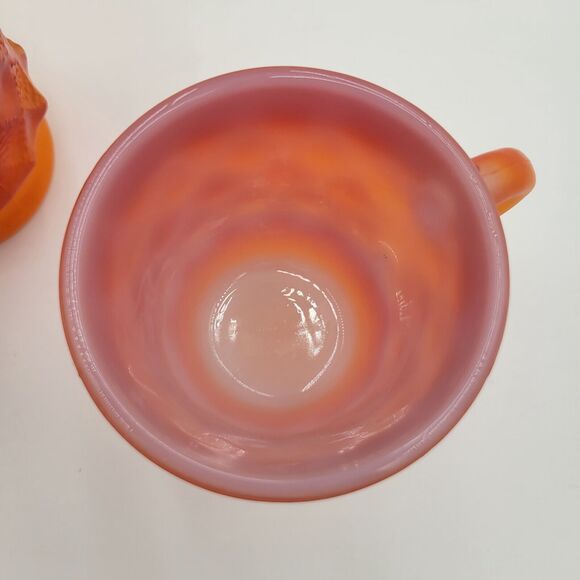 Lot Of 3 Vintage Fire King Mug Set ORANGE/ RED Kimberly Diamond Anchor Hocking - Picture 15 of 15